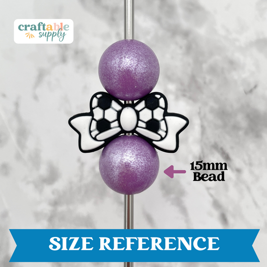 Soccer Bow Silicone Focal Bead