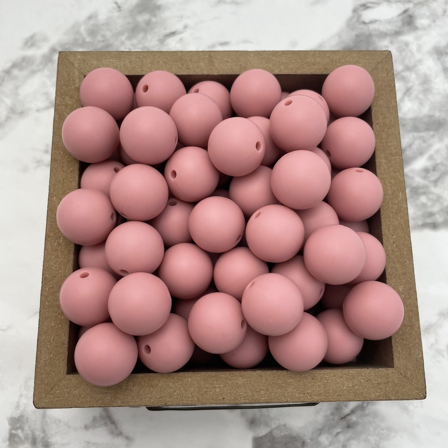 15mm Round Silicone Beads - Blush Pink
