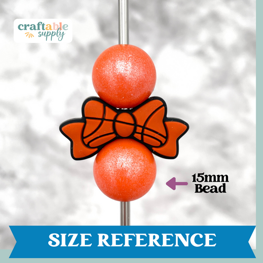 Basketball Bow Silicone Focal Bead