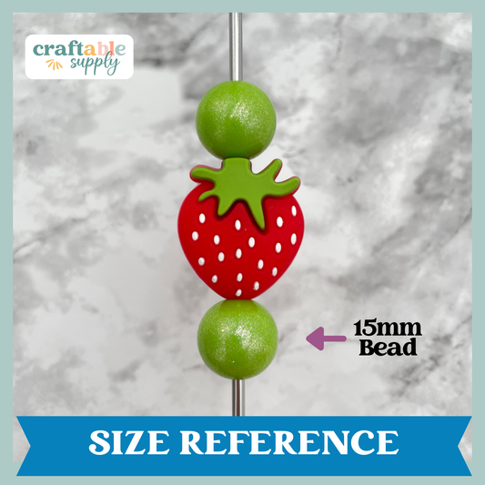 Strawberry Silicone Focal Bead