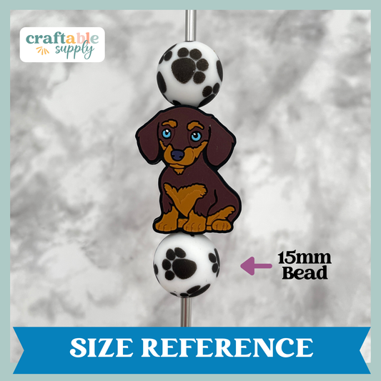 Dachshund Puppy Dog Silicone Focal Bead