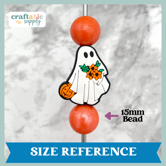 Ghost Flowers Silicone Focal Bead