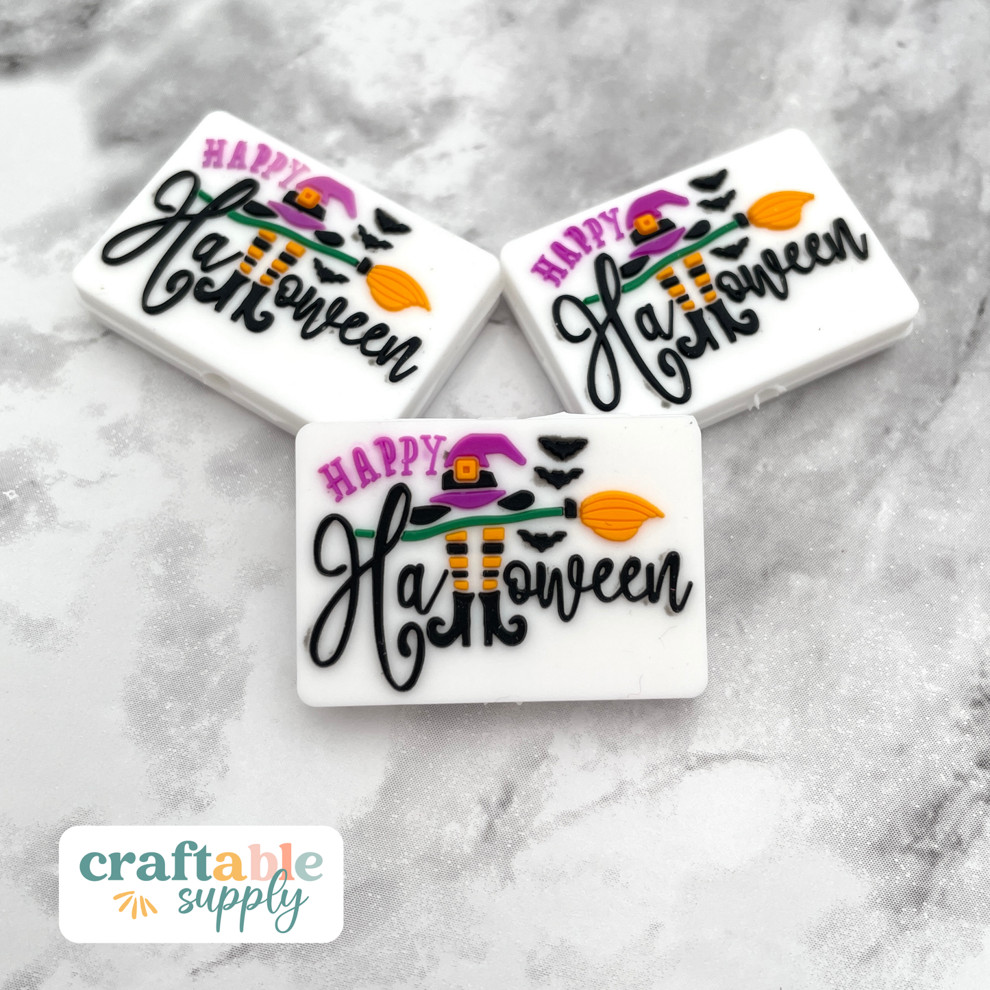 Happy Halloween Silicone Focal Bead