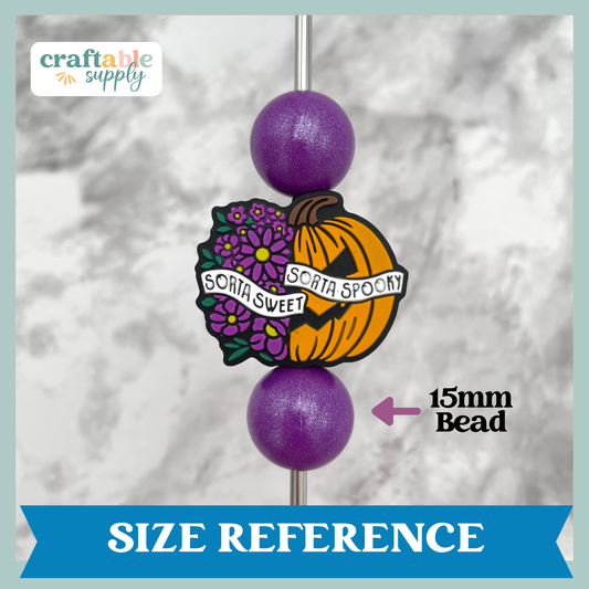 Sorta Spooky Sorta Sweet Pumpkin Halloween Silicone Focal Bead