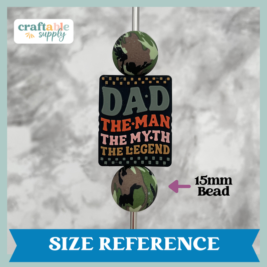 Dad The Man, Myth, Legend Silicone Focal Bead
