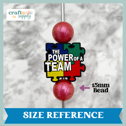 The Power of a Team Autism Silicone Focal Bead