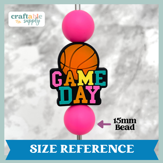 Basketball Game Day Silicone Focal Bead