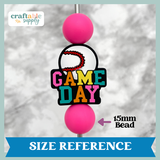 Baseball Game Day Silicone Focal Bead