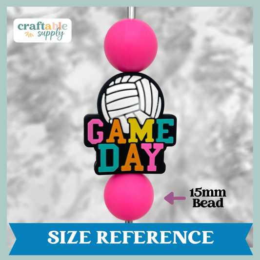 Volleyball Game Day Silicone Focal Bead