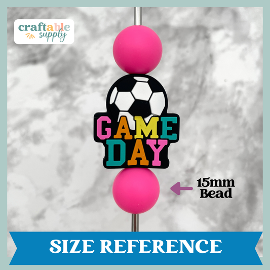 Soccer Game Day Silicone Focal Bead
