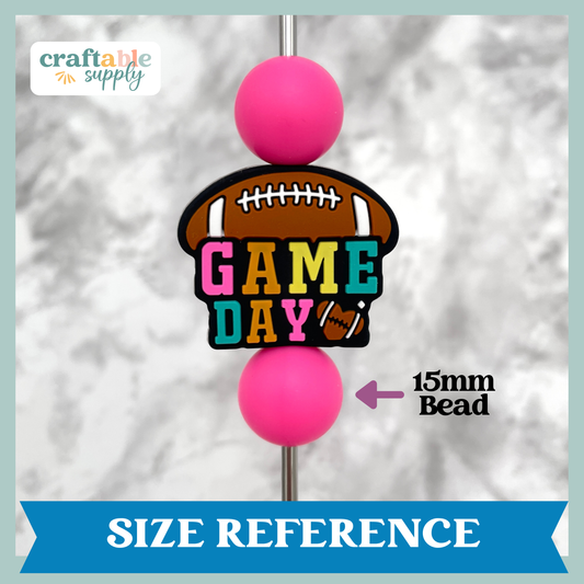 Football Game Day Silicone Focal Bead