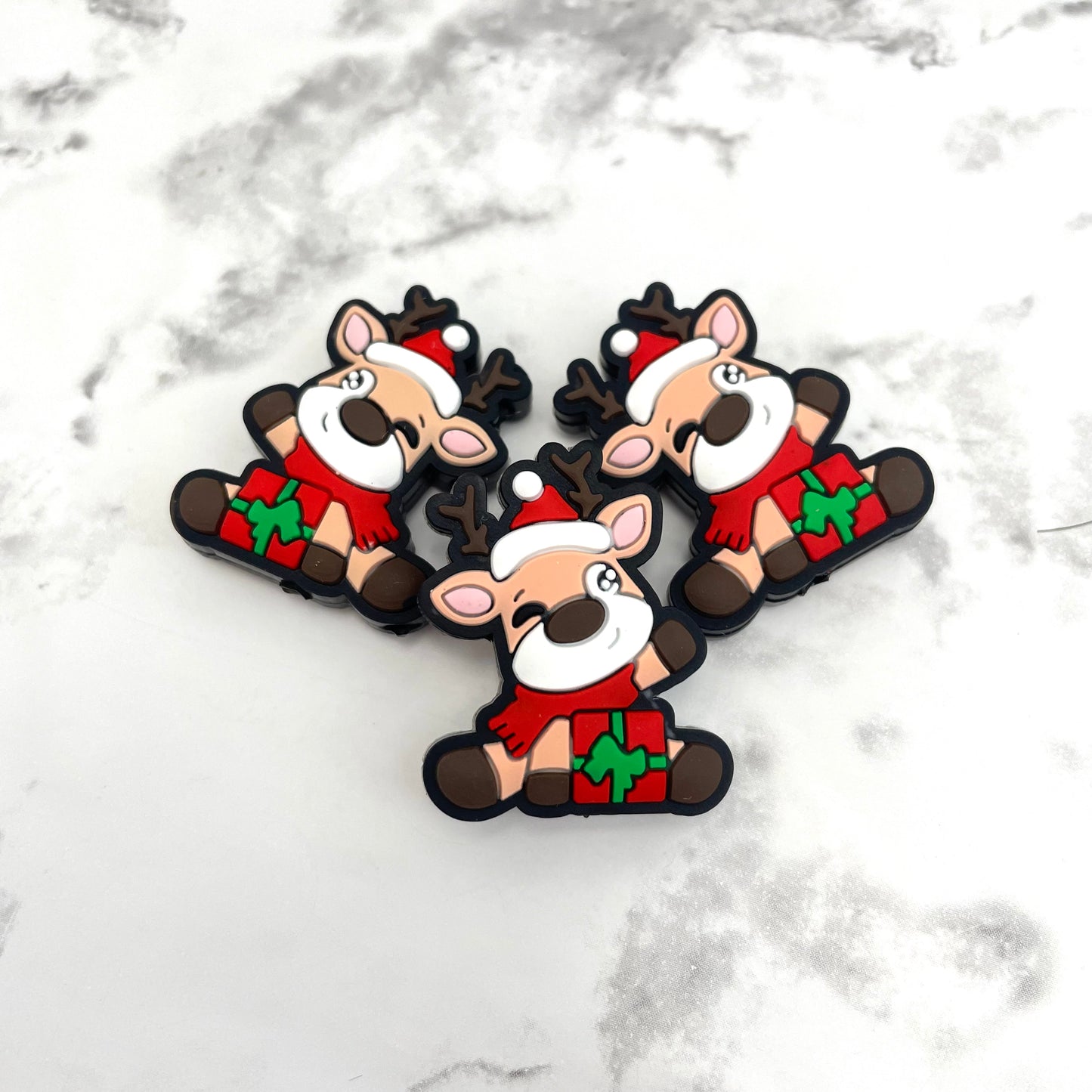 Winky the Reindeer Silicone Focal Bead
