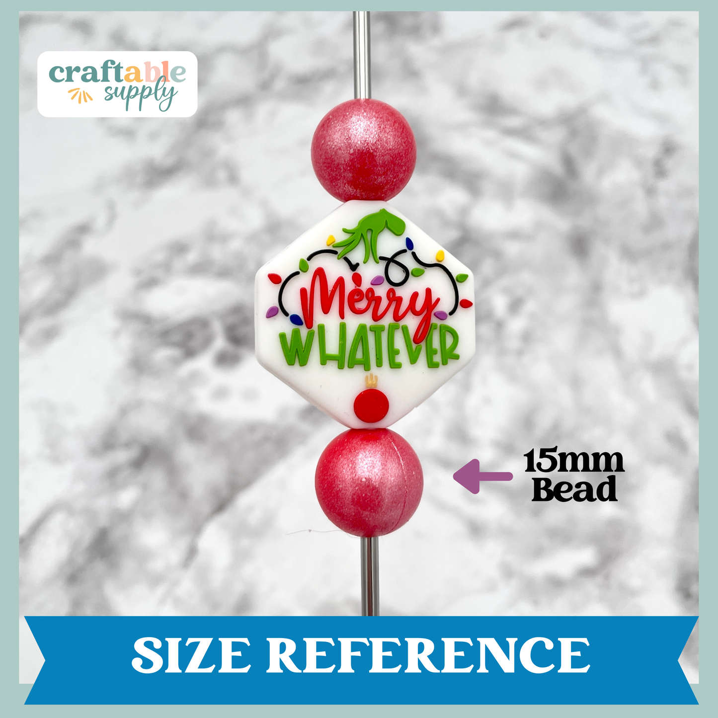 Merry Whatever Silicone Focal Bead