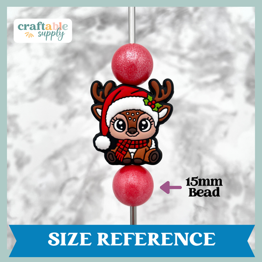 Cute Baby Reindeer Silicone Focal Bead