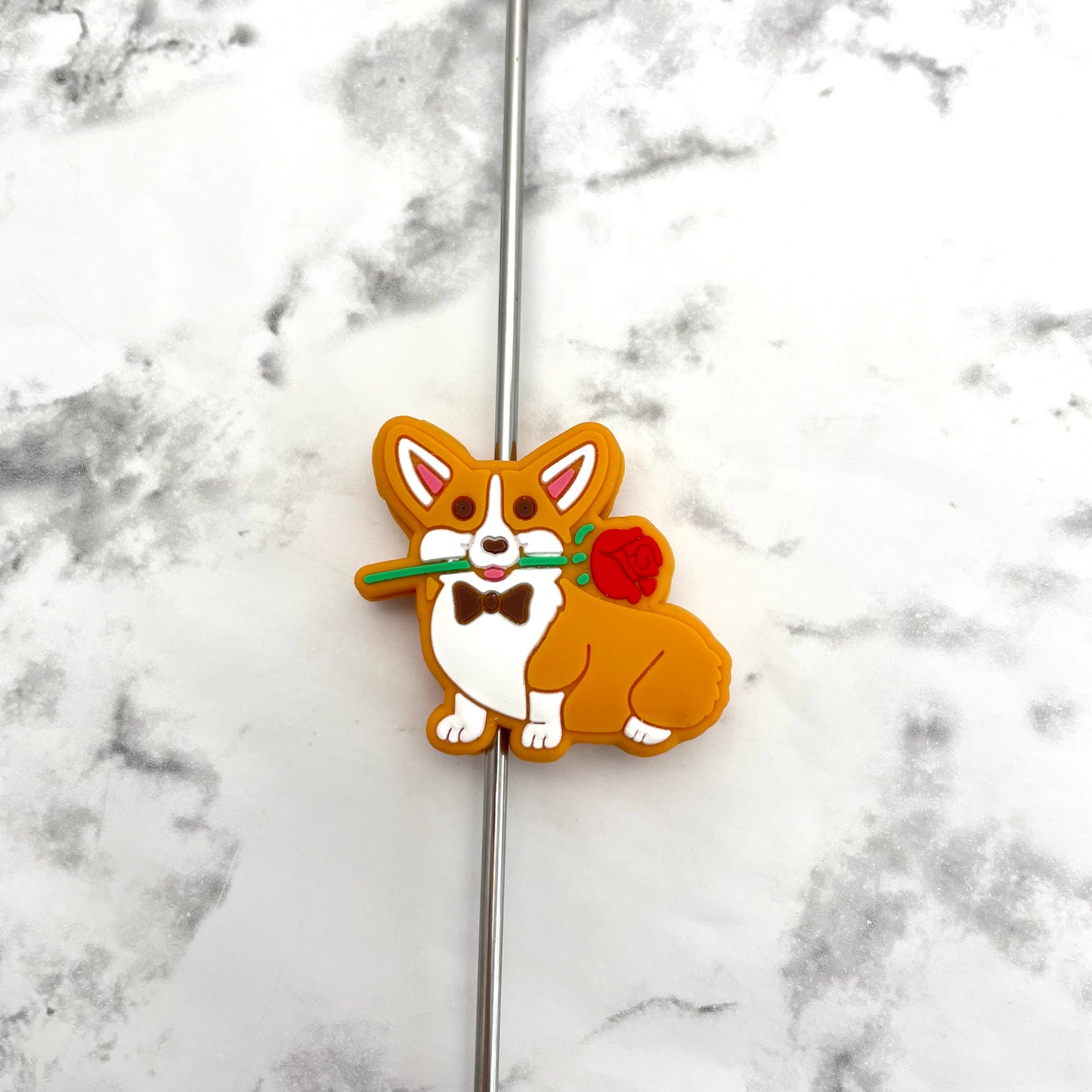 Corgie Dog Silicone Focal Bead