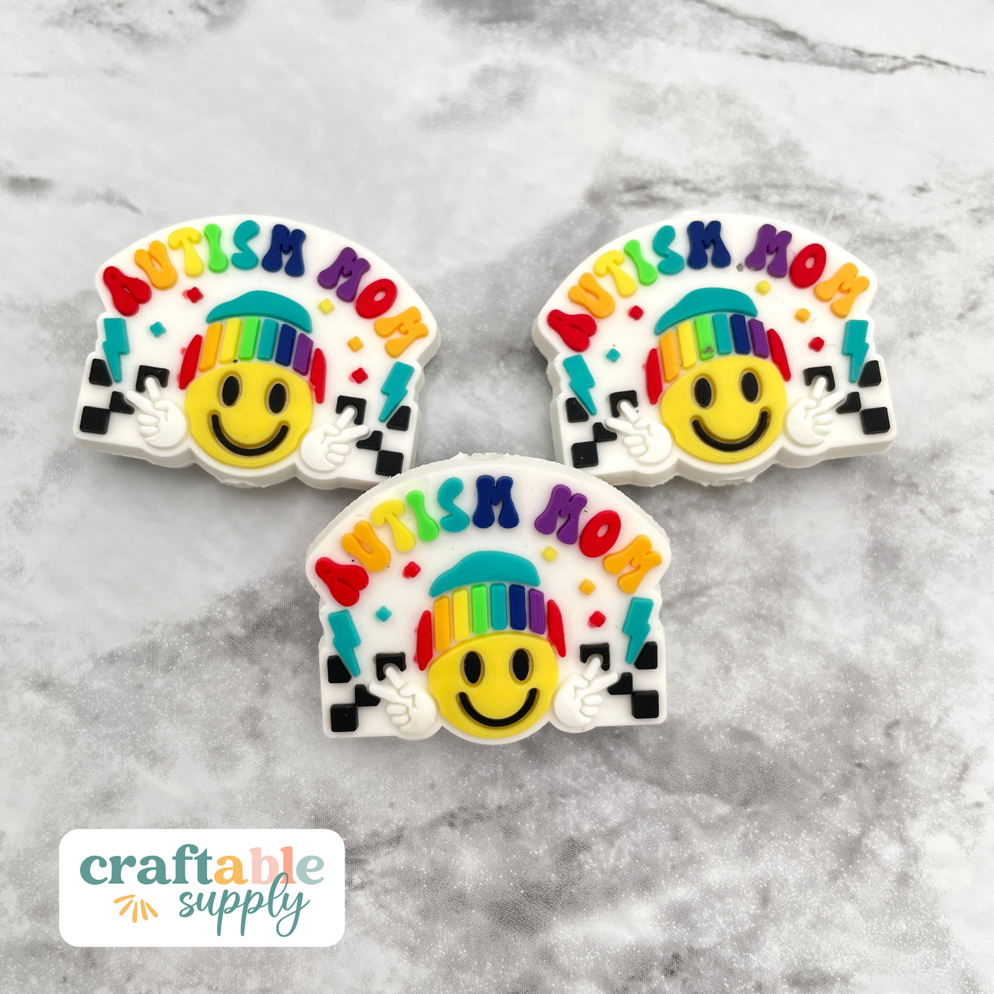 Autism Mom Soft PVC Focal Bead
