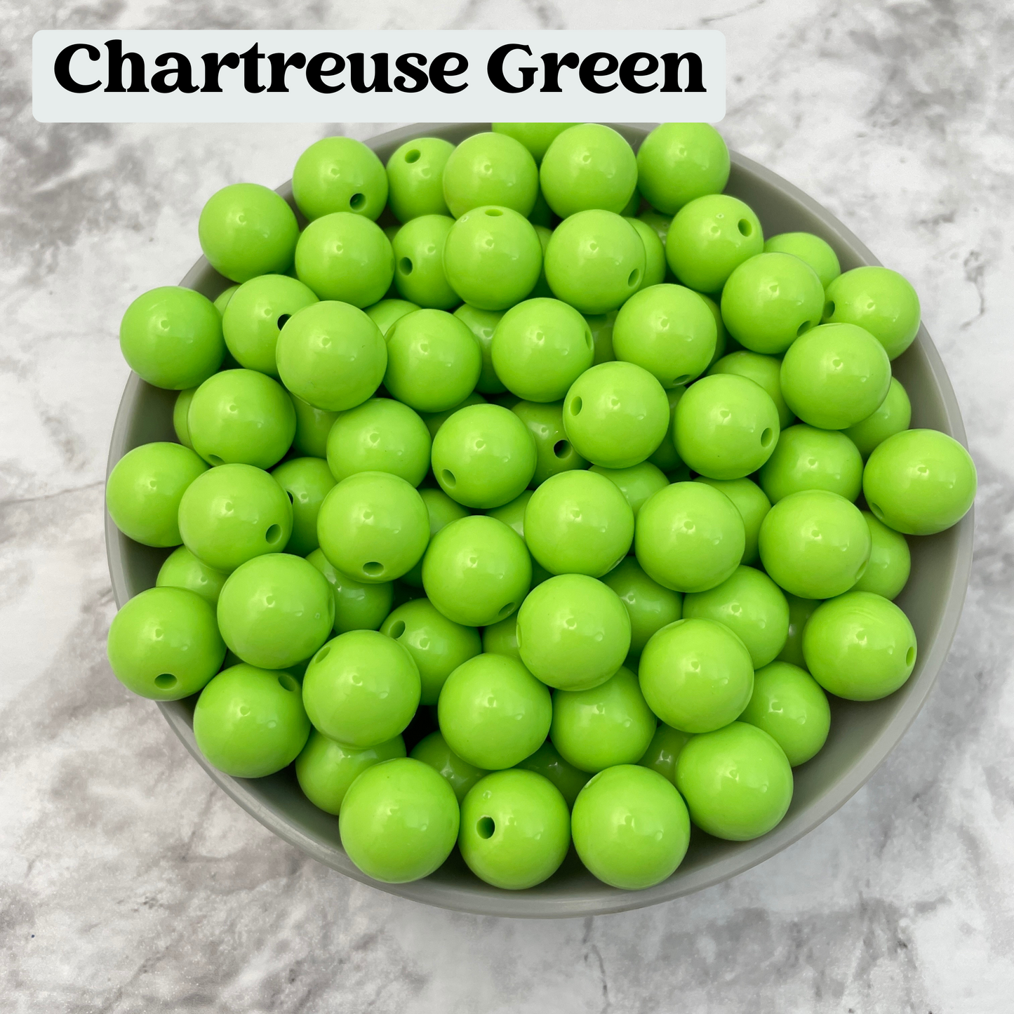 16mm Solid Color Acrylic Bubblegum Beads - By Color