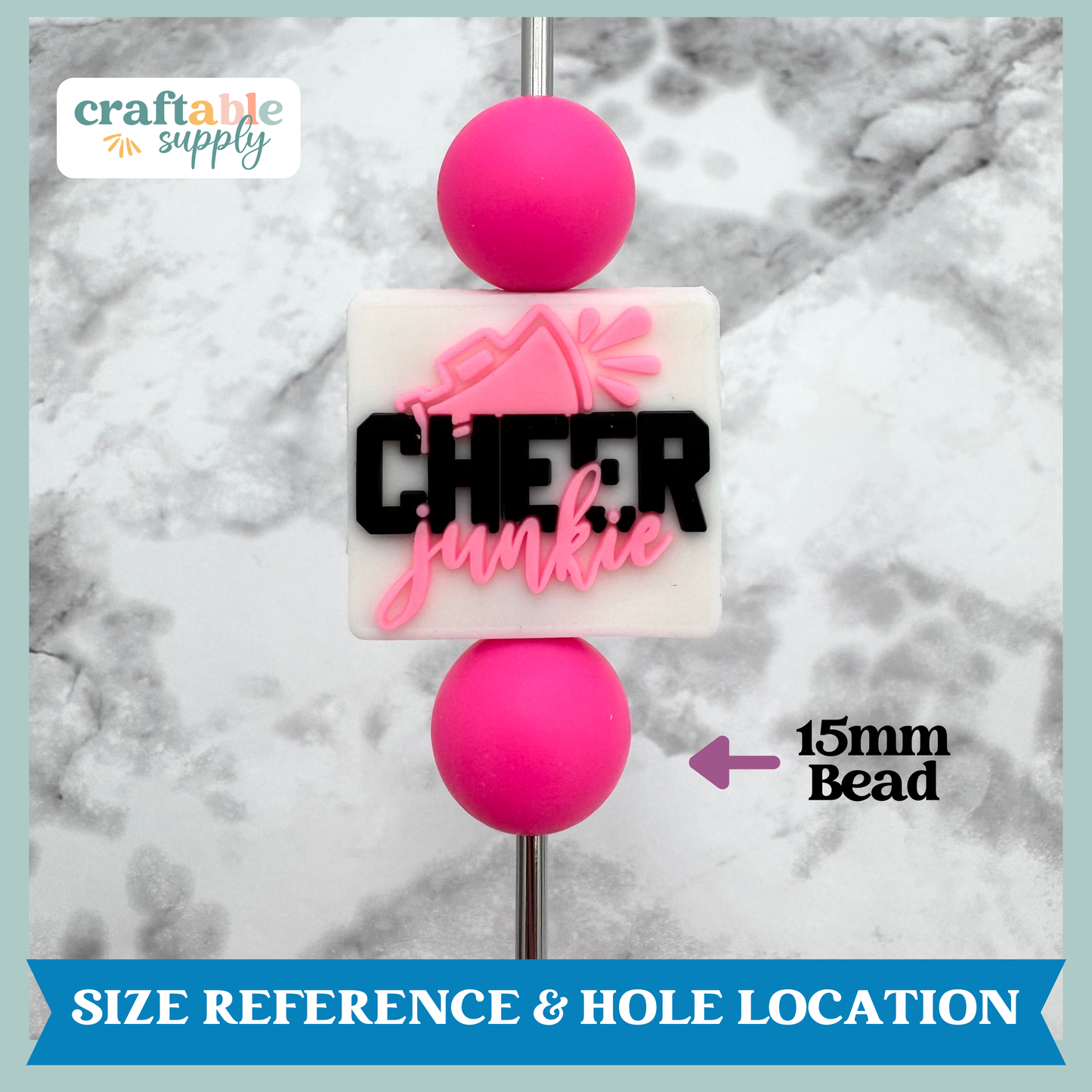 Cheer Junkie Soft PVC Focal Bead