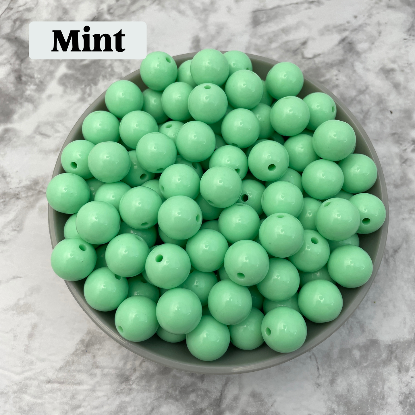 16mm Solid Color Acrylic Bubblegum Beads - By Color