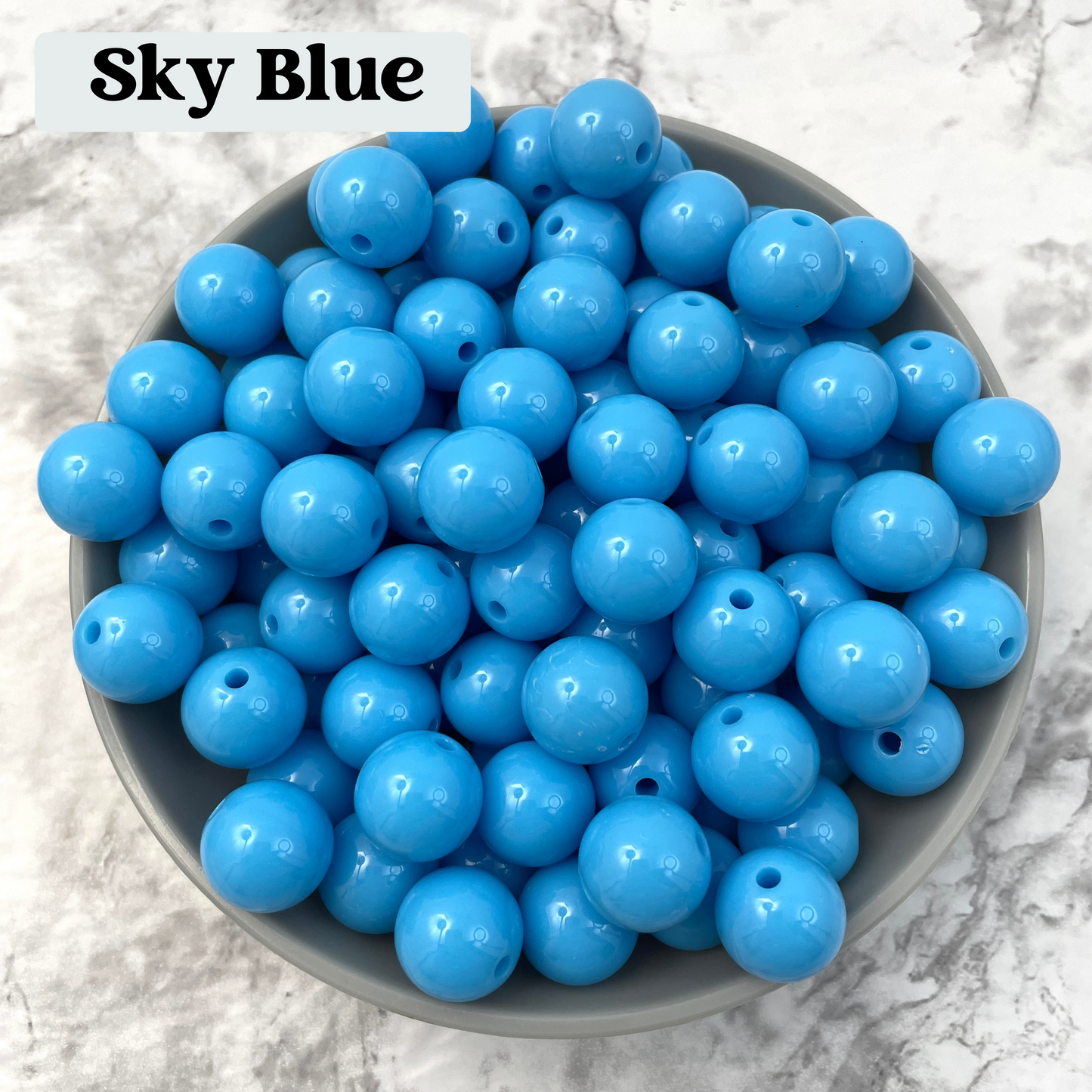 16mm Solid Color Acrylic Bubblegum Beads - By Color