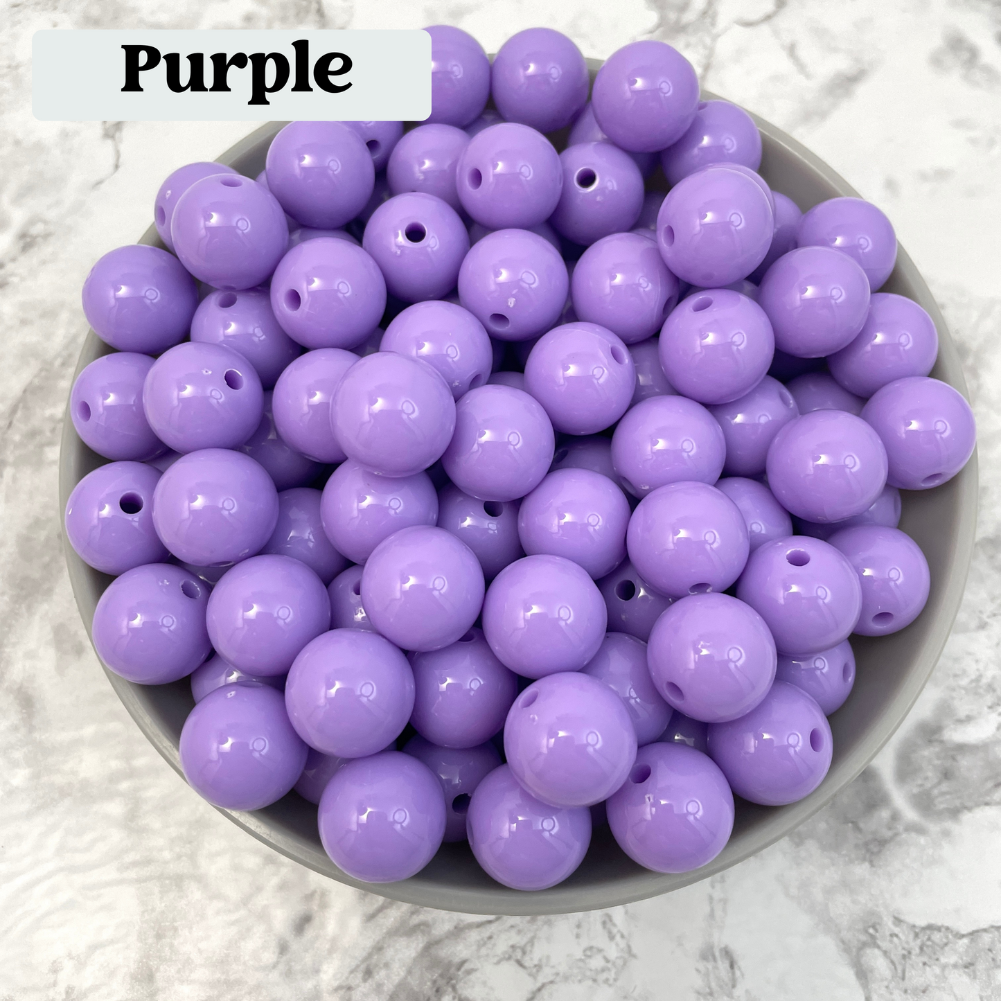 16mm Solid Color Acrylic Bubblegum Beads - By Color
