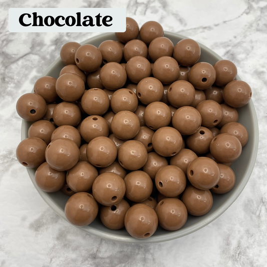 16mm Solid Color Acrylic Bubblegum Beads - By Color