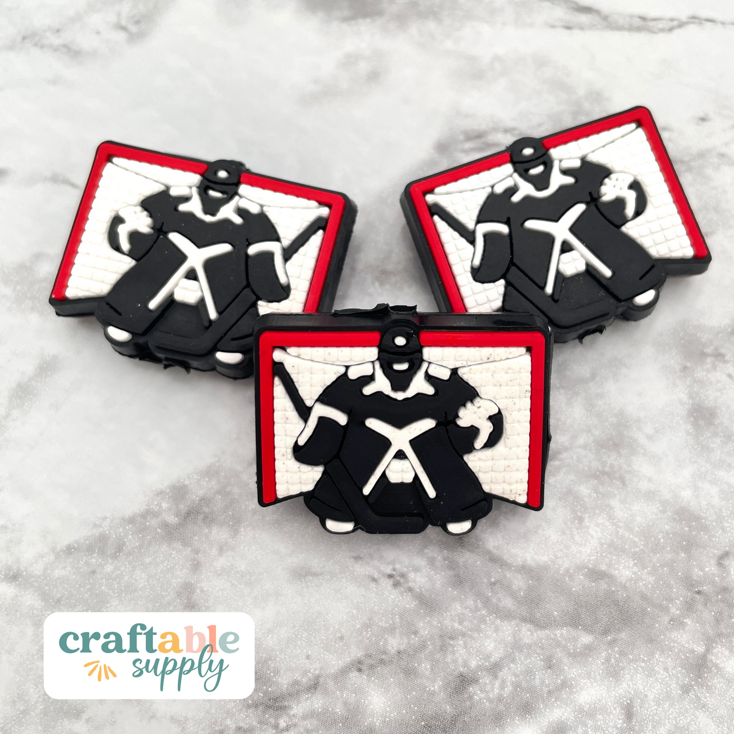 Hockey Goalie Soft PVC Focal Bead