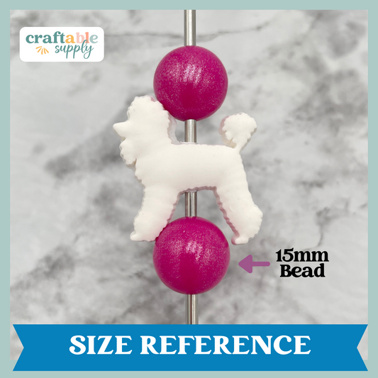 Poodle Dog Soft PVC Focal Bead
