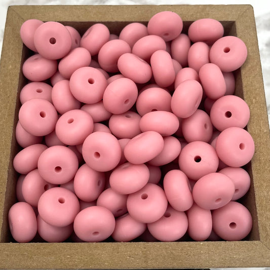 14mm Abacus Silicone Beads - Blush Pink