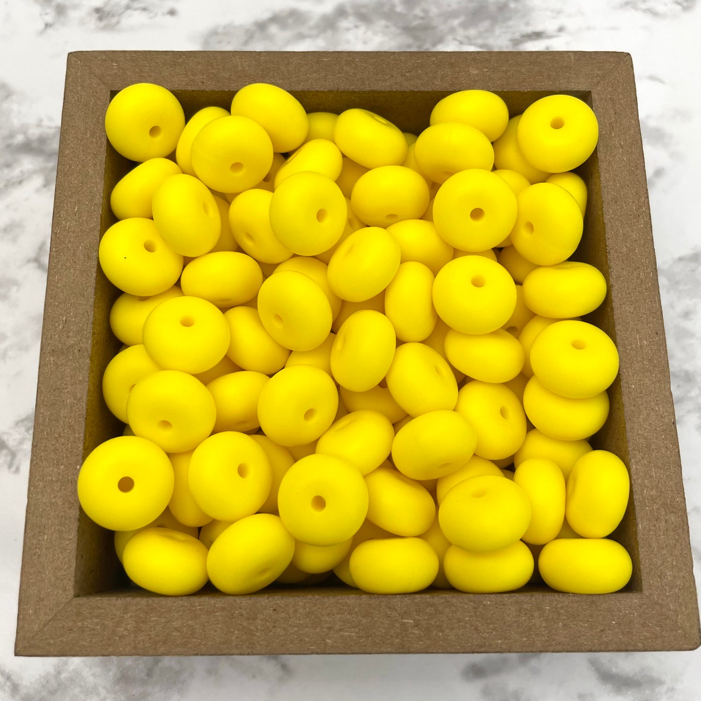 14mm Abacus Silicone Beads - Yellow