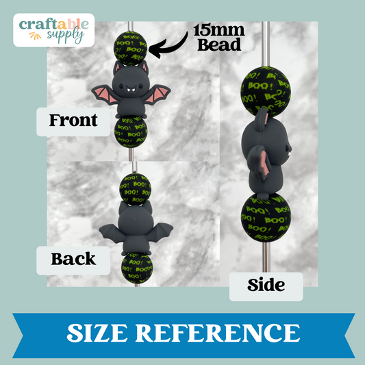 3D Bat Silicone Focal Bead