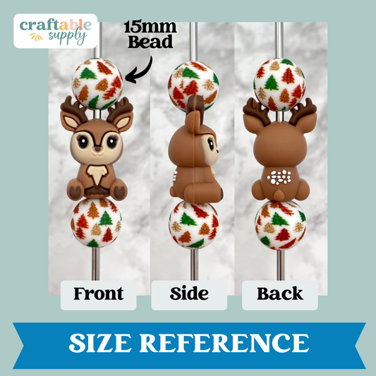 3D Baby Deer Silicone Focal Bead