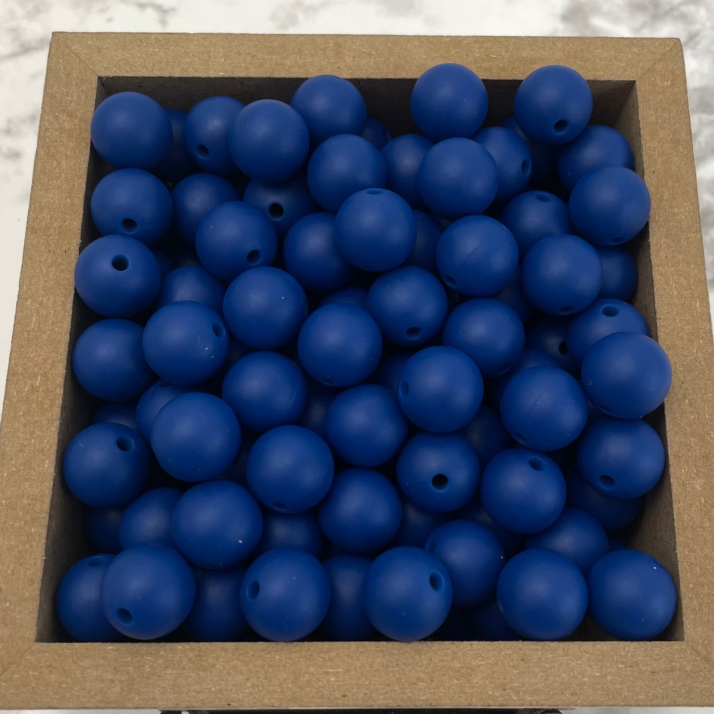 12mm Round Silicone Beads - Sapphire