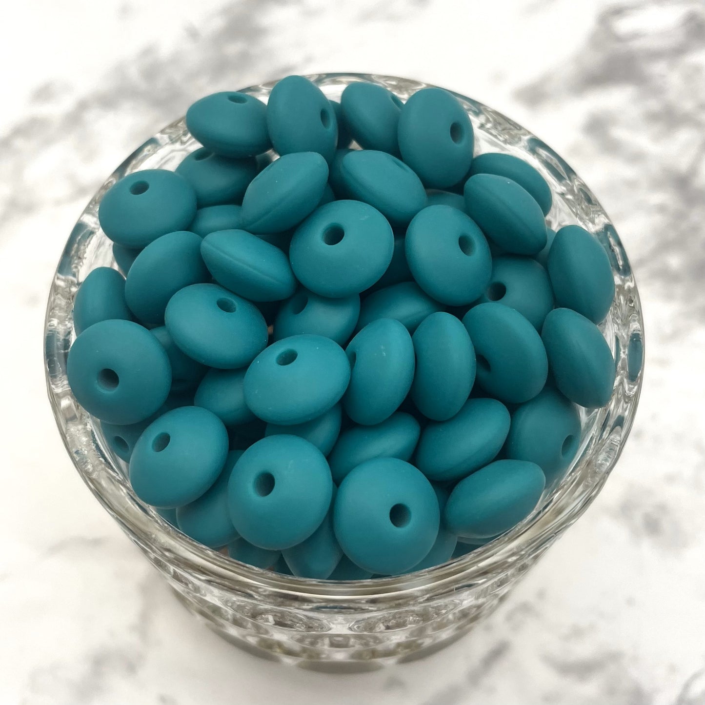 12mm Lentil Silicone Beads - Emerald