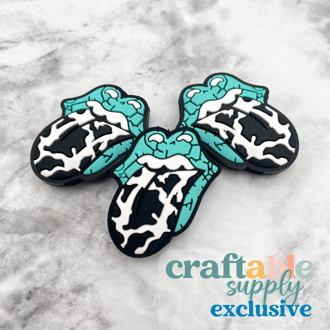Cow Print Tongue Silicone Focal Bead *Exclusive*