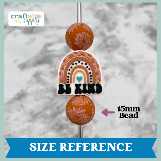 Be Kind Rainbow Soft PVC Focal Bead