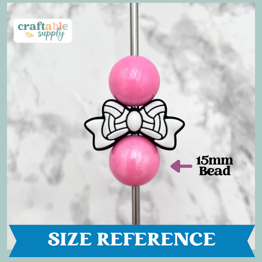 Volleyball Bow Silicone Focal Bead