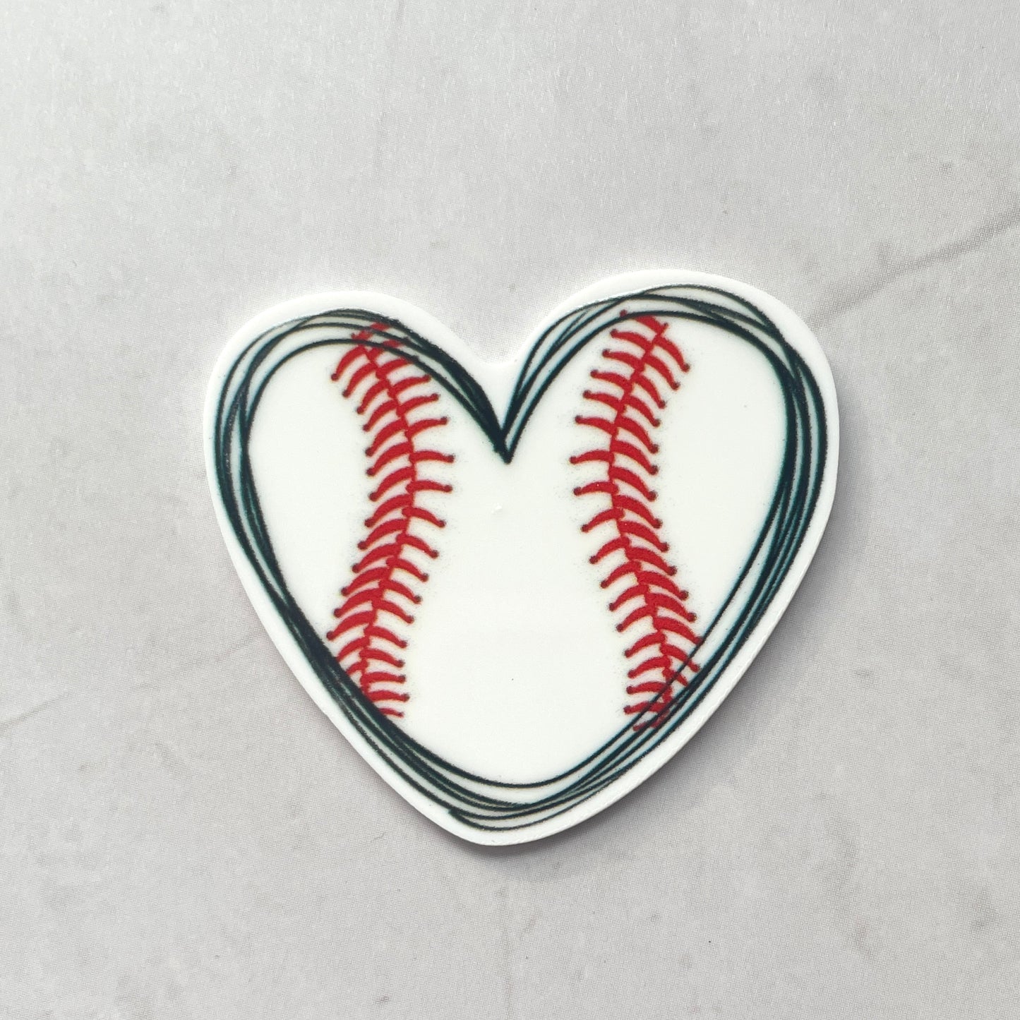 Baseball Heart Planar Resin Flatback