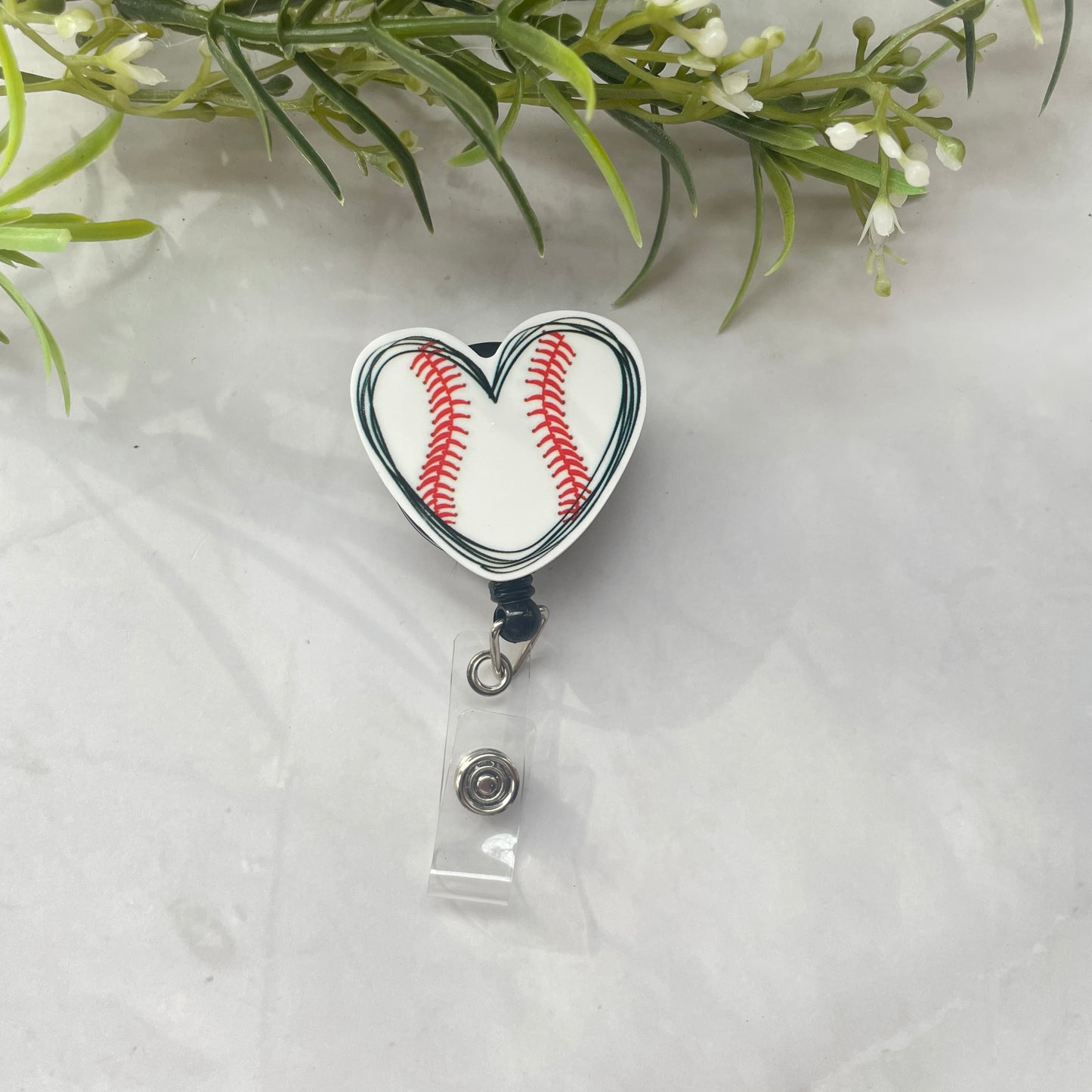 Baseball Heart Planar Resin Flatback