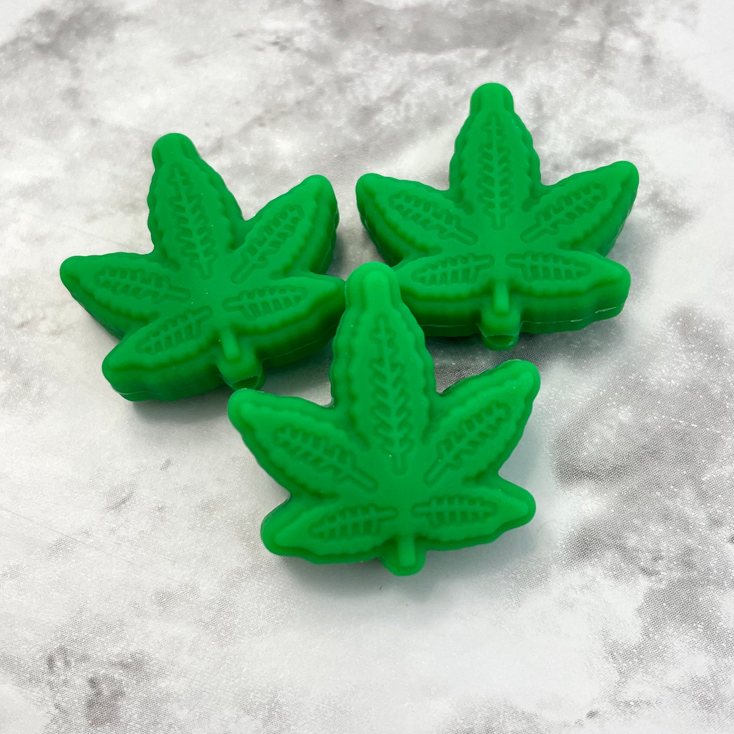 Weed Leaf Silicone Focal Bead