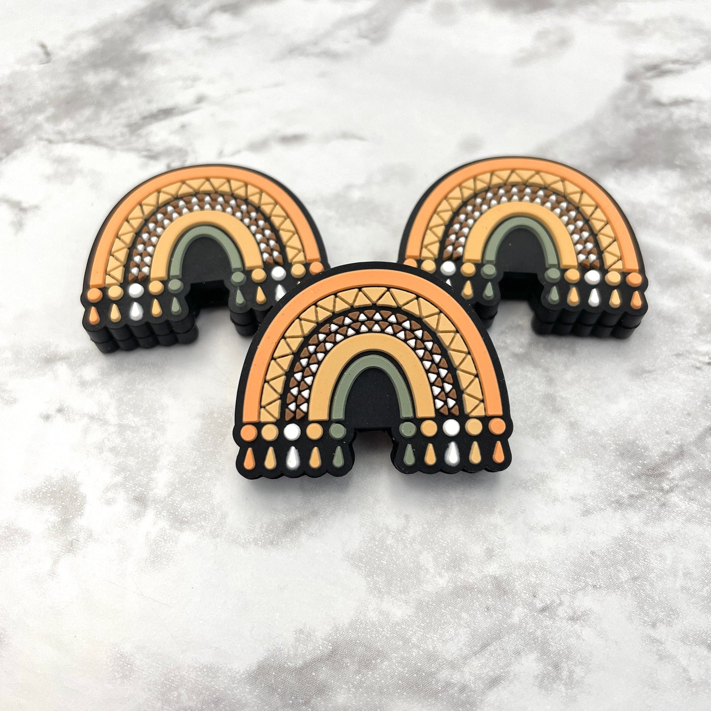 Boho Rainbow Silicone Focal Bead