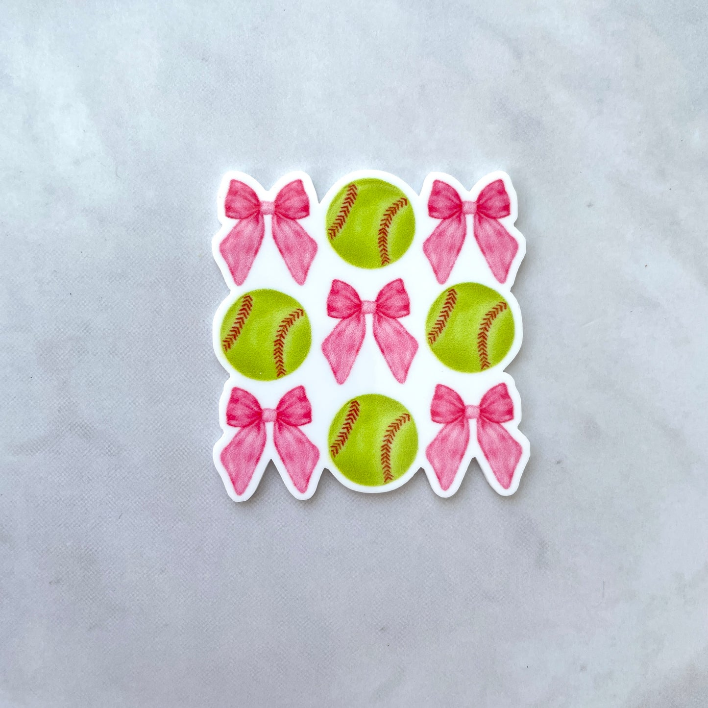 Softballs and Bows Planar Resin Flatback