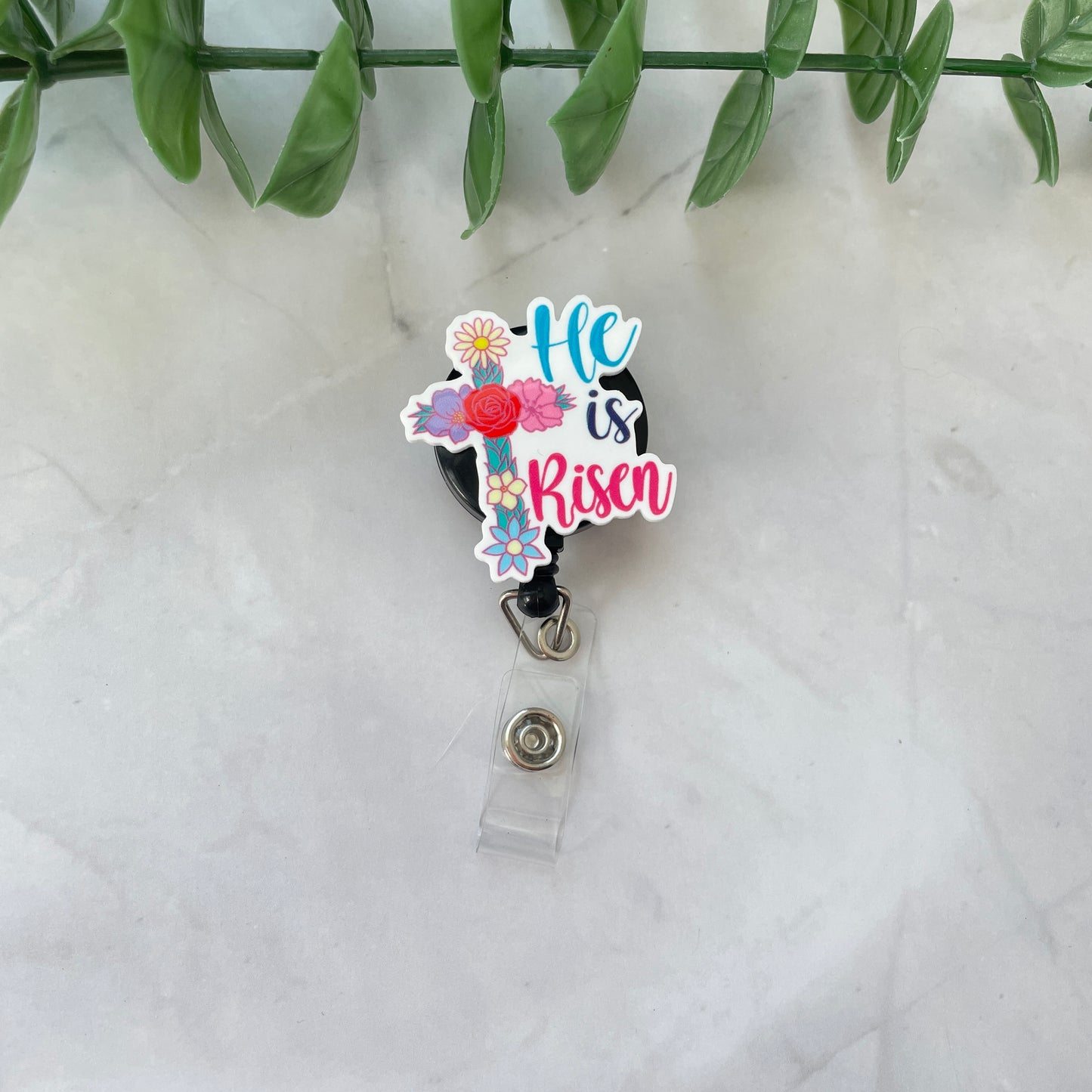 He is Risen Easter Cross Planar Resin Flatback