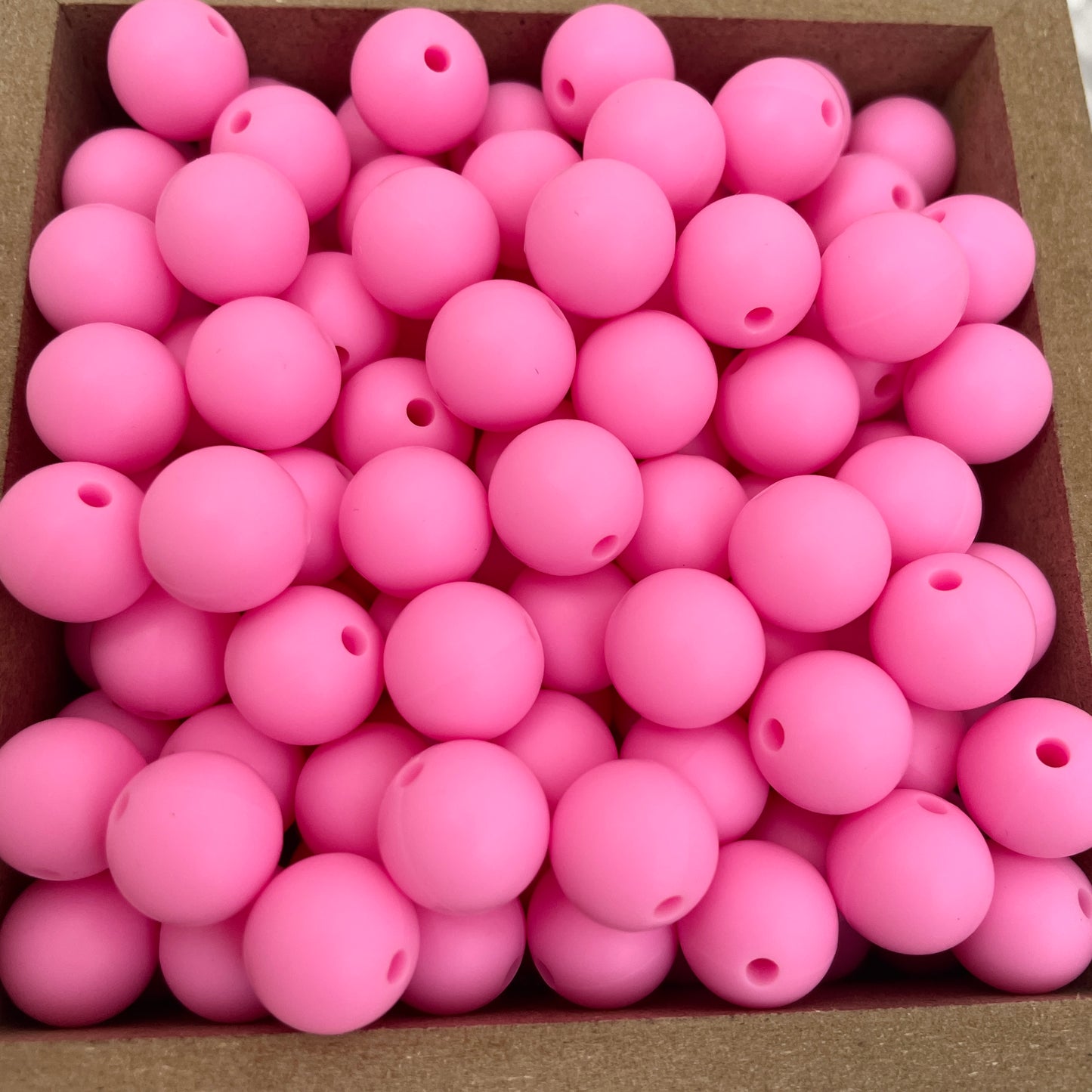 12mm Round Silicone Beads - Pink