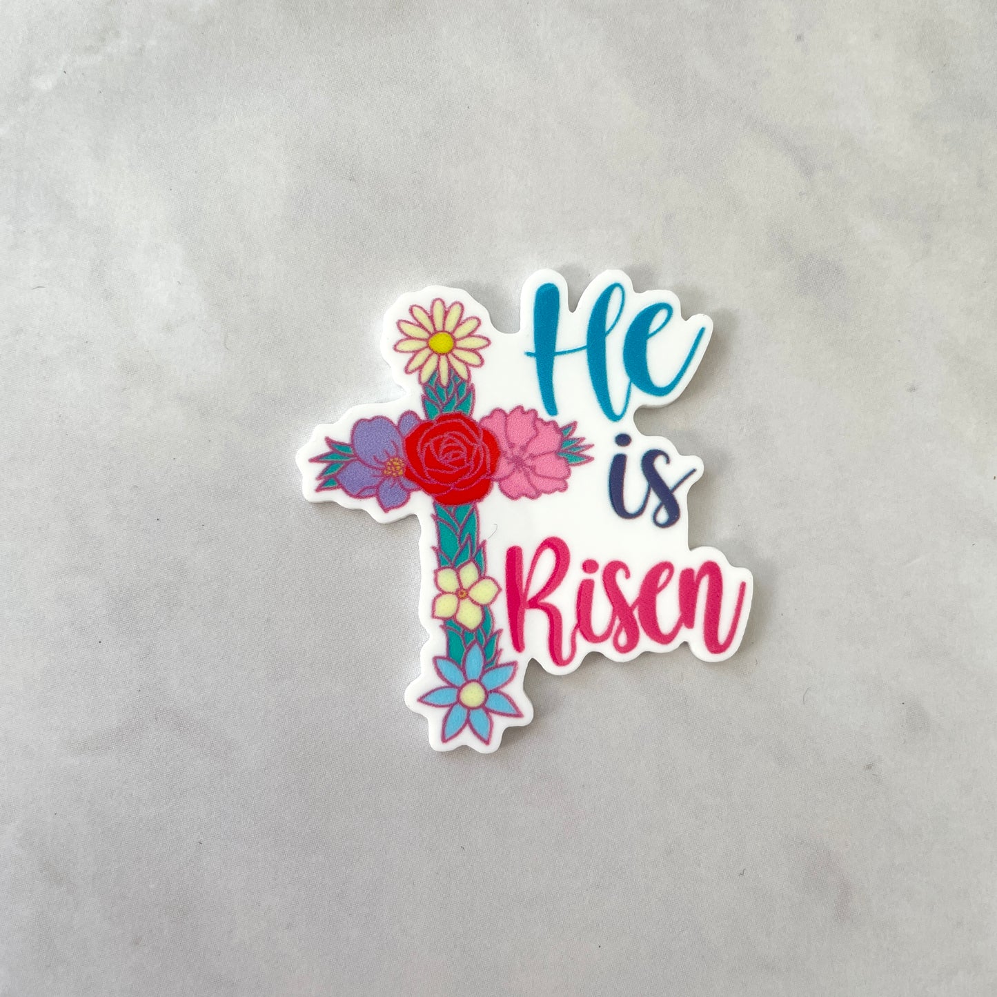 He is Risen Easter Cross Planar Resin Flatback