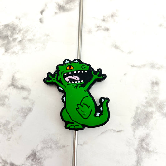 Green Dino Silicone Focal Bead