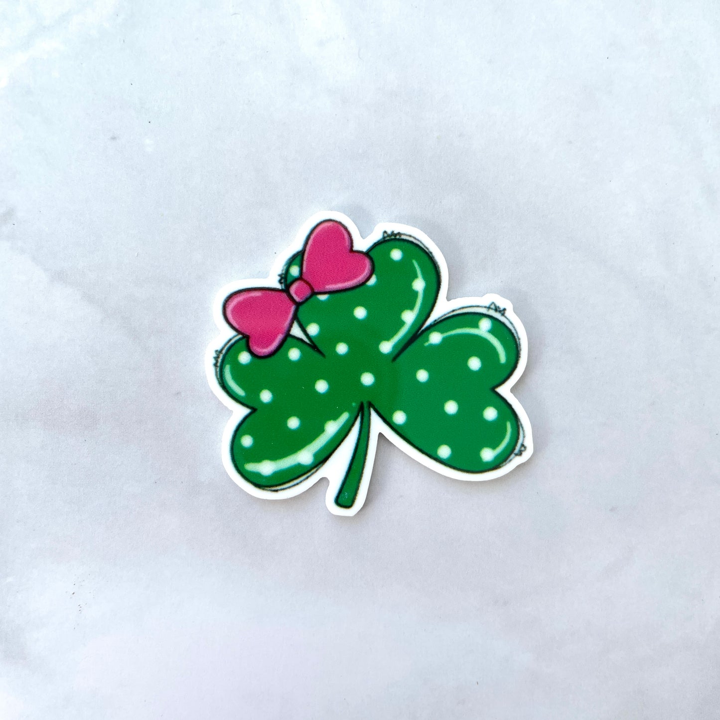 Pink Bow Shamrock Clover Planar Resin Flatback
