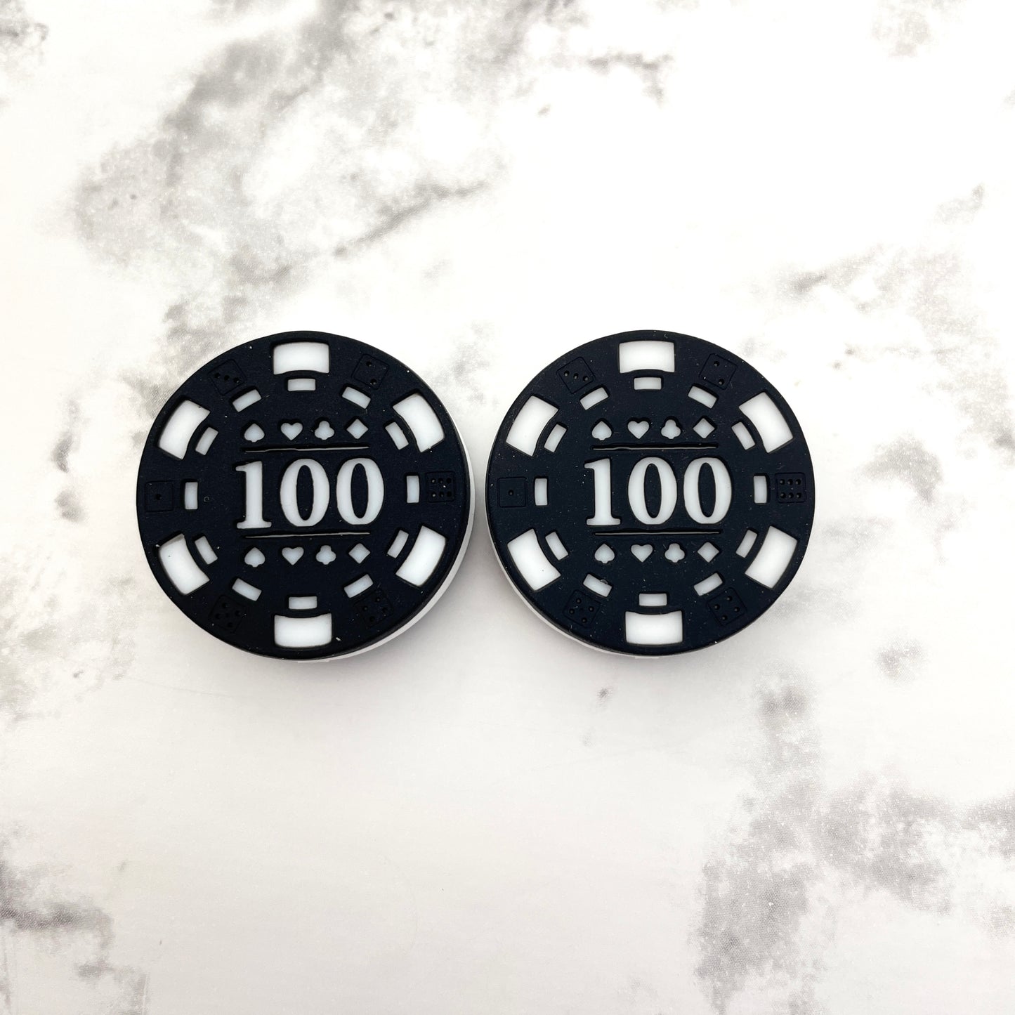Poker Chip Silicone Focal Bead