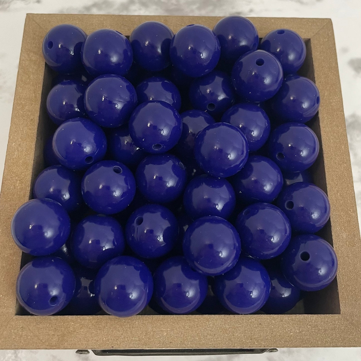 15mm Round Silicone Beads - Navy Blue Liquid
