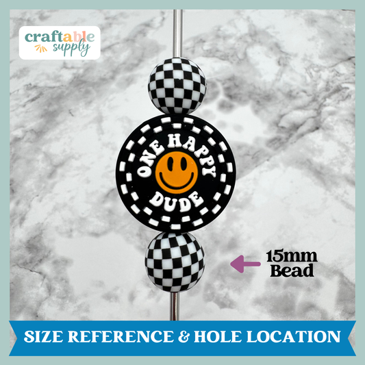 One Happy Dude Silicone Focal Bead